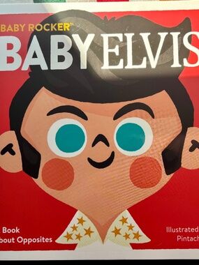 "Baby Elvis: A Book About Opposites" Board Book unread with ELVIS peg ornament